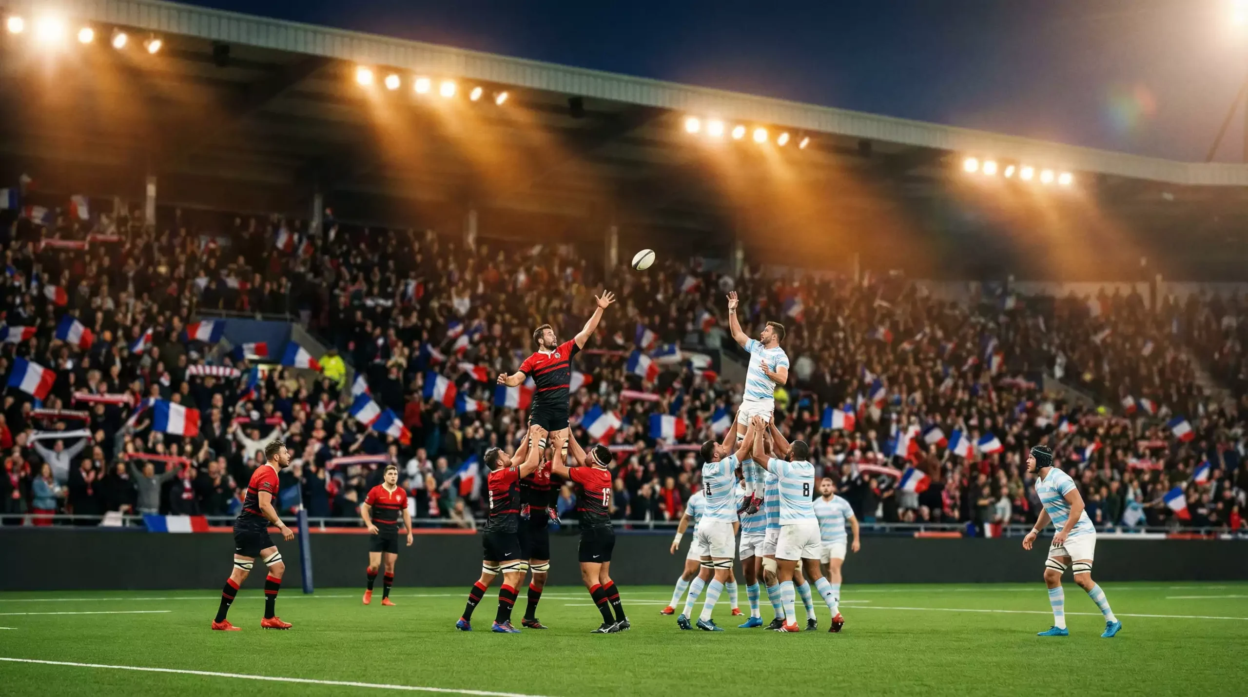 Stade de rugby français ambiance Top 14 match de championnat